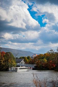 北海道　大沼国定公園　秋の風景 北海道,大沼,函館の写真素材
