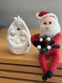 クリスマス サンタクロース,マリア様,クリスマスの写真素材