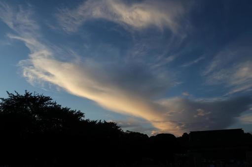 夏の夕空 夏の夕空の写真