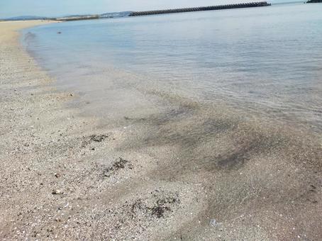 sandy beach and sea, morze, plaża, piasek, JPG