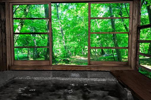 Open-air bath in the forest Open-air bath in the forest