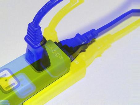 カラフル電源タップ プラグ,電源タップ,延長コードの写真素材