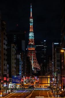 東京タワー　夜景 東京タワー,東京,夜景の写真素材