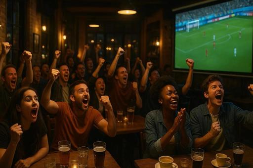 サッカー観戦の盛り上がり サッカー観戦の盛り上がりの写真