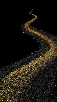 豪華で美しい金のグリッターの道 豪華で美しい金のグリッターの道の写真
