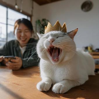 まるで王様のような風格の猫 まるで王様のような風格の猫の写真