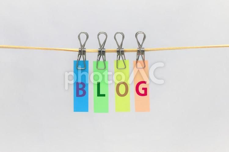 ブログイメージ　付箋　クリップ吊るし blog,ブログ,ウェブページの写真素材