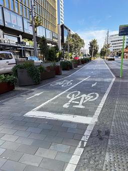 NZ_AUCKLAND NZ_AUCKLAND オークランド,サイクリングロード,道路の写真素材