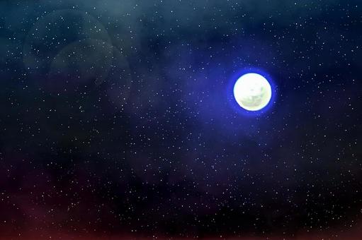 幻想的背景素材　謎の月夜 月,月夜,星々の写真素材