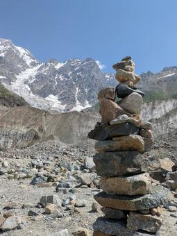 シュハラ氷河 シュハラ氷河,氷河,雪山の写真素材