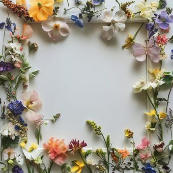 花のフレーム 花のフレームの写真