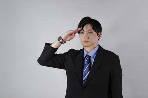 ビジネス敬礼 ビジネス敬礼 敬礼,ビジネスマン,サラリーマンの写真素材