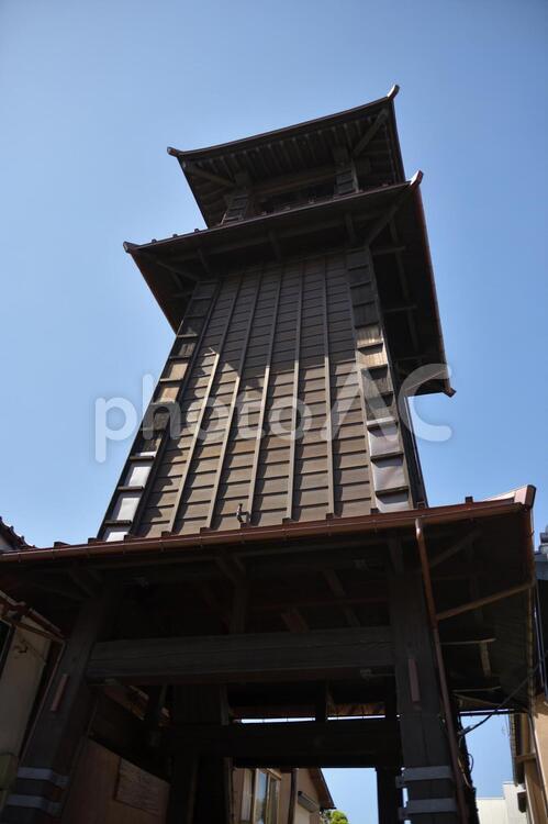 建物　川越　時の鐘 建物,川越,街並みの写真素材