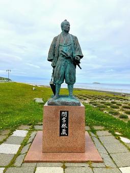 宗谷岬の間宮林蔵 宗谷岬の間宮林蔵 最北端,北海道,北の果ての写真素材