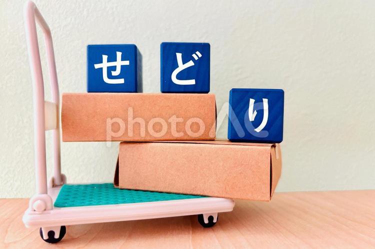 せどりの文字と段ボール せどり,副業,稼ぐの写真素材