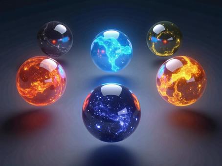 綺麗なデザインののガラス玉の写真