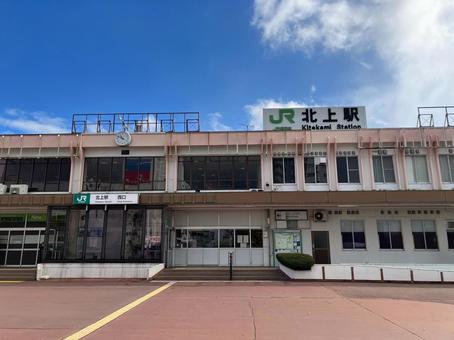 JR北上駅の西口 北上駅,jr,西口の写真素材