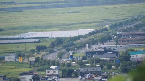 湖と町 湖,町,自然の写真素材