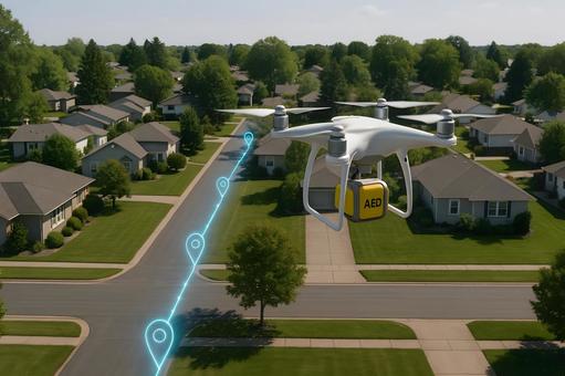 除細動器ドローンの写真