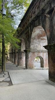 水路閣 レンガ,kyoto,レトロの写真素材