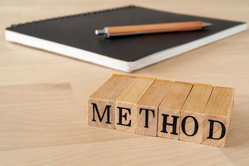 Method, method | Stamp and notebook with "METHOD", pen, method, means, business term, JPG