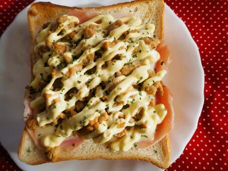 Photo, teriyaki chicken, ham, mayo, 