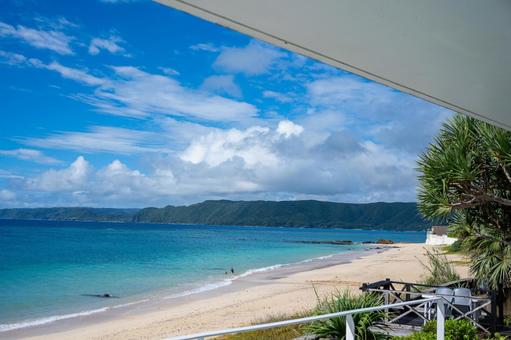 奄美のビーチ 奄美,奄美大島,青空の写真素材