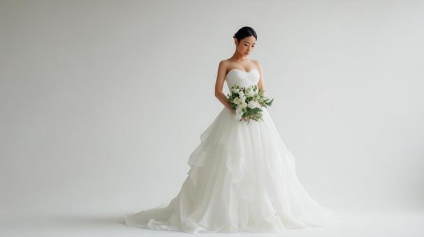美しい花嫁とブーケの輝き 美しい花嫁とブーケの輝きの写真