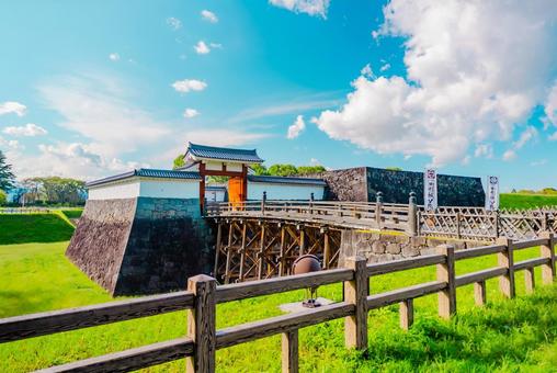 【山形】山形駅の周辺 山形城跡 【山形】山形駅の周辺 山形城跡 山形,城跡,山形城跡の写真素材