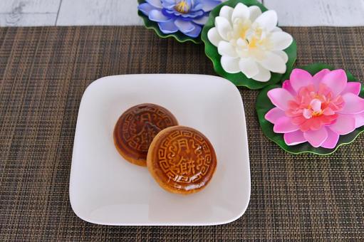 月餅 月餅,中華菓子,餡子の写真素材