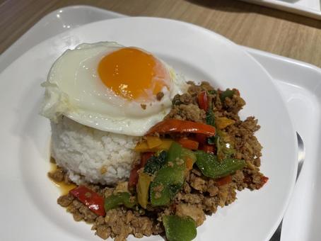 Gapao rice Thai food, JPG