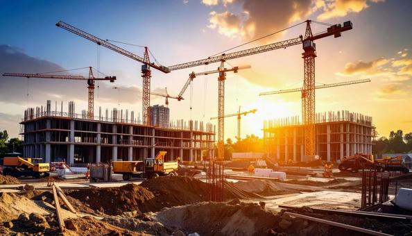 大規模な建設工事現場の写真