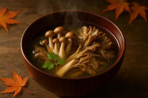 きのこ汁膳 きのこ汁膳の写真