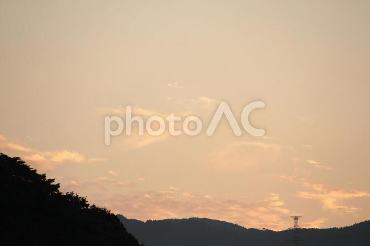 夕暮れ 空,自然,雲の写真素材