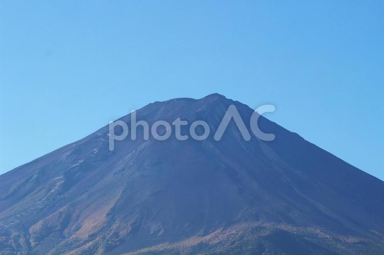 秋の富士山（山梨側・望遠） 富士山,秋,空の写真素材