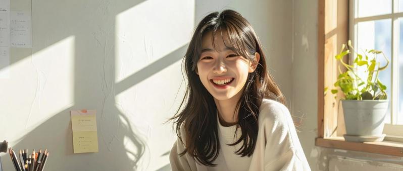 カフェの女の子の写真