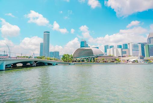 【シンガポール】金融街の街並み シンガポール,ビル,ホテルの写真素材