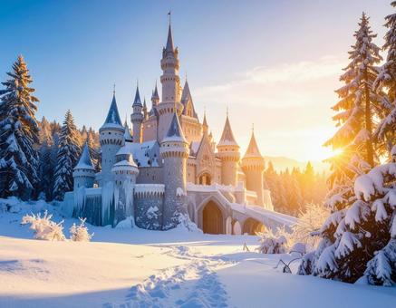 雪国の古城 雪国の古城の写真