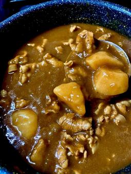 Photo, curry, home curry, curry in a pot, 