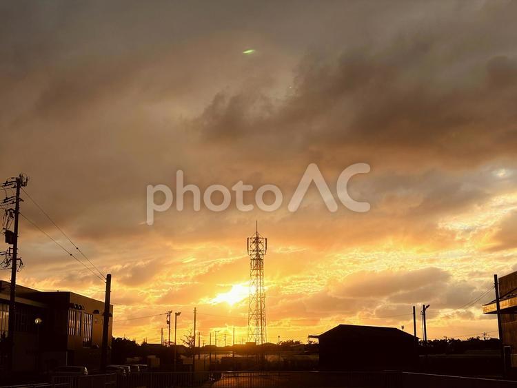 夕焼け、夕日、夕空 夕焼け,夕日,夕陽の写真素材