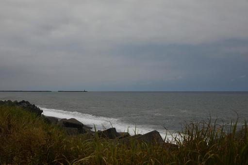 日本海５ 海,自然,空の写真素材