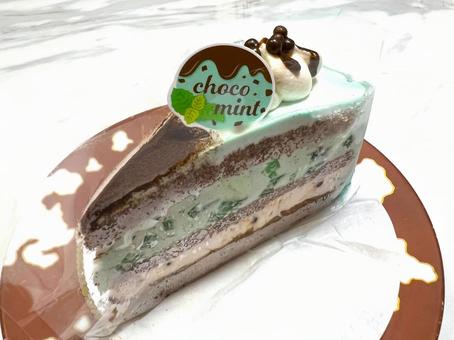 チョコミントケーキ ケーキ,チョコミント,スイーツの写真素材