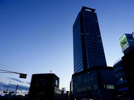 宵の空と静岡葵タワー 葵タワー,静岡市,葵区の写真素材