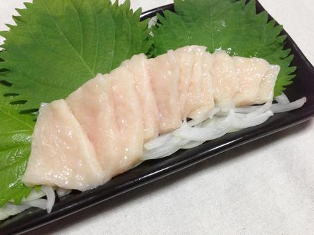 馬肉のスライス、脂身のコウネ（たてがみ） 馬刺し,コウネ,たてがみの写真素材