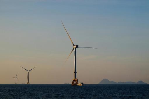 洋上風力発電機 洋上風力発電機 洋上,風力発電機,海洋の写真素材