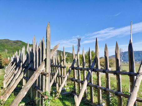 史跡　関ヶ原古戦場　石田三成陣地の馬防柵 馬防柵,史跡,関ヶ原古戦場の写真素材