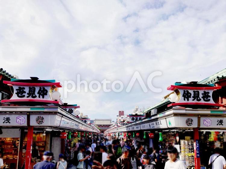 東京風景・浅草仲見世 浅草仲見世,東京都,東京の写真素材