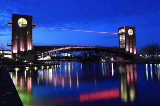 環水公園 風景,夜景,夜の写真素材