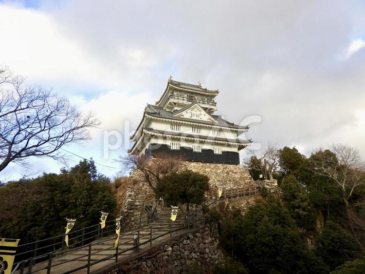 岐阜城模擬天守と本丸への登城道 岐阜城,城,城郭の写真素材