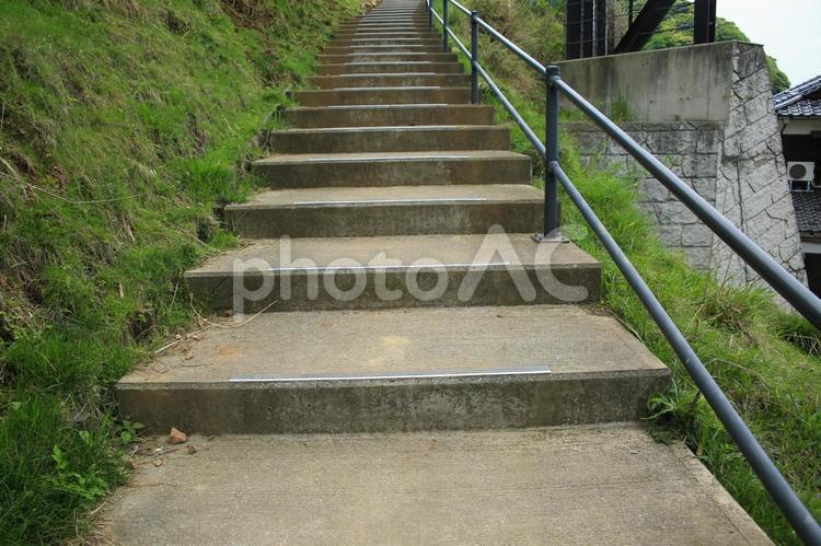 兵庫県香美町　余部鉄橋　空の駅への道 道,遊歩道,階段の写真素材
